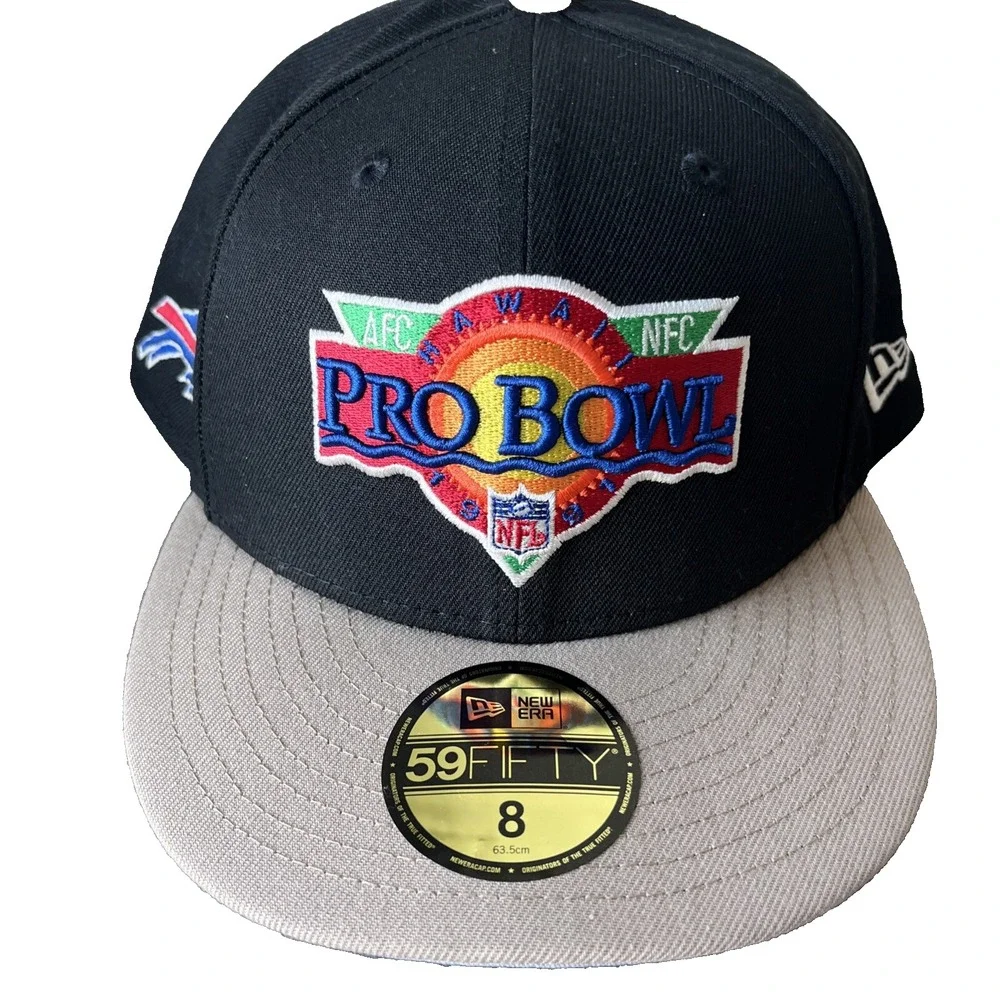 Buffalo Bills New Era 59Fifty AFC NFL Pro Bowl Baseball Cap Black Camel Sz 8 NWT